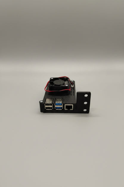 A custom black 3D-printed electronic enclosure with two USB 3.0 ports, one USB 2.